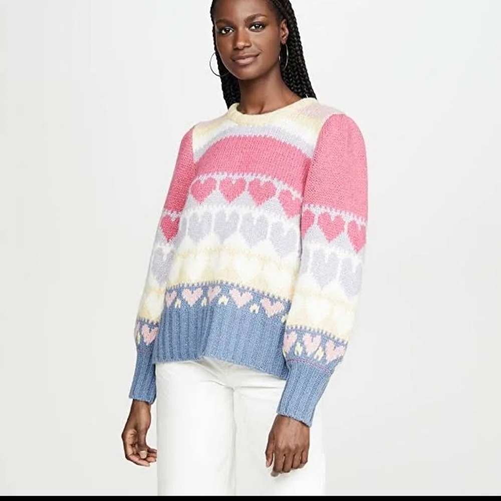 LoveShackFancy XS heart sweater. Worn once. Great condition. Worn once.